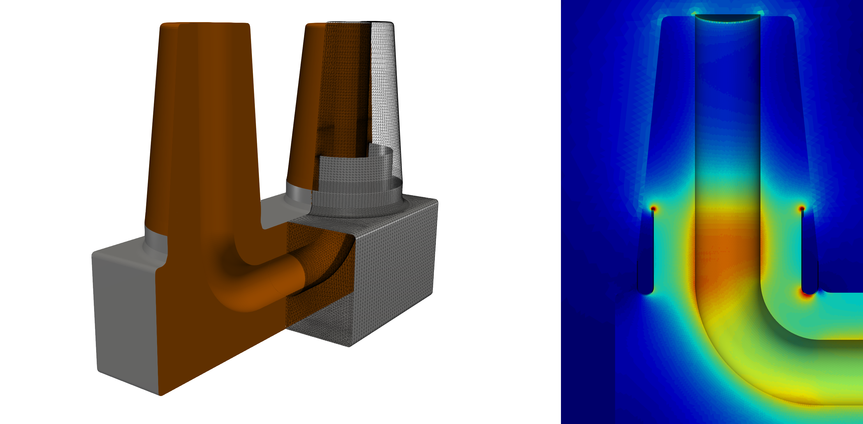 Simulation results of a bushing