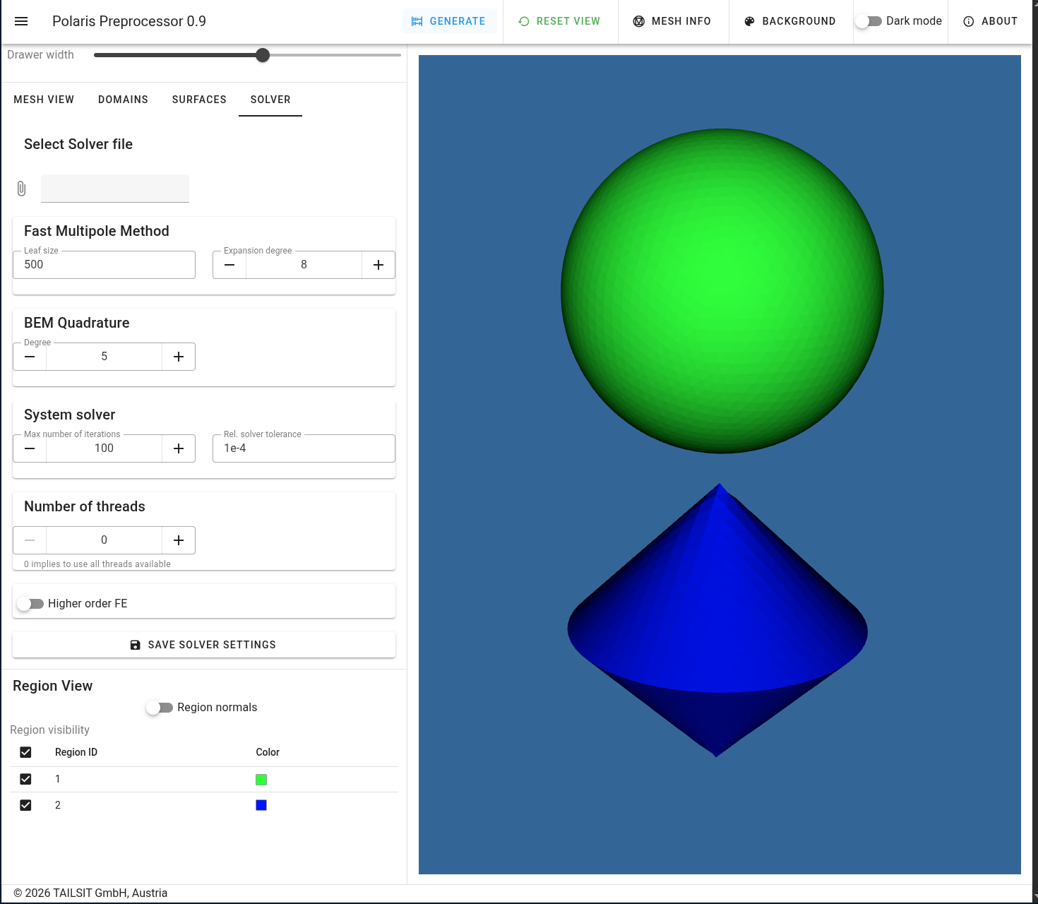 Solver settings